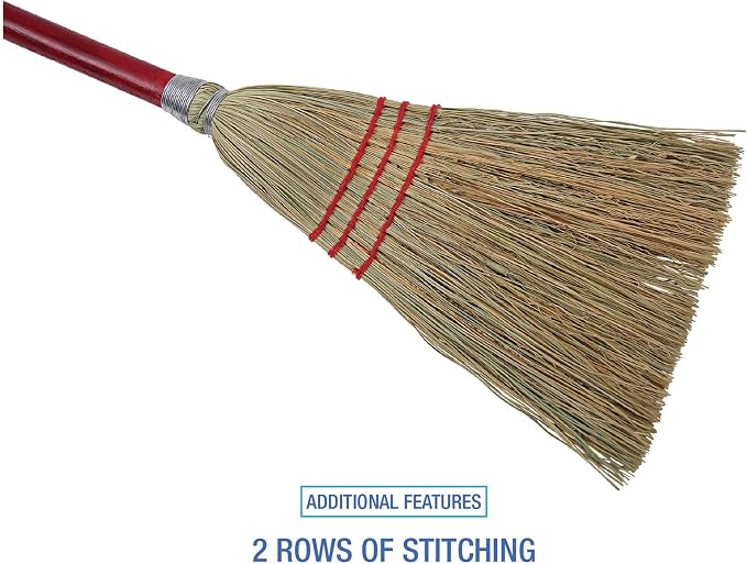 Boardwalk Corn Fiber Lobby/Toy Broom, Corn Fiber Bristles, 39" Overall Length, Red, 12/Carton