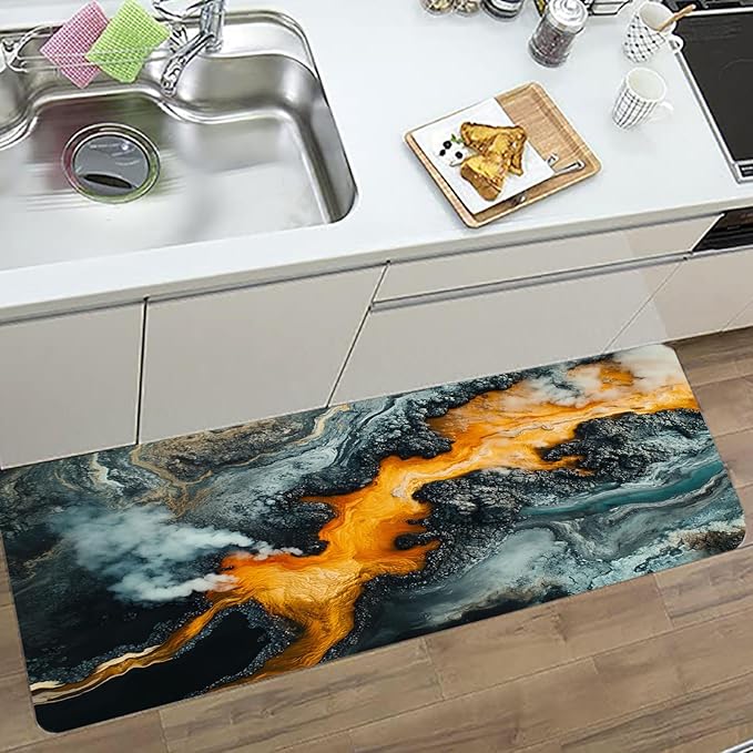 WODEJIA Non Slip Bath Rugs Sponge Foam for Bathroom,Flannel Mat Rug for Living Room, Absorbent MatS for Forlaundry Room and Kitchen,Art Welcome Mat 47x18 Inches