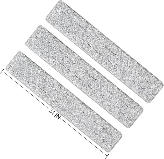 24 inch Mop Pad Refills, 5 Pack Washable Microfiber Replacement Heads, Commercial Grade Reusable, Perfect for Hardwood Floors, Tile Floors, Kitchen Cleaning, and More