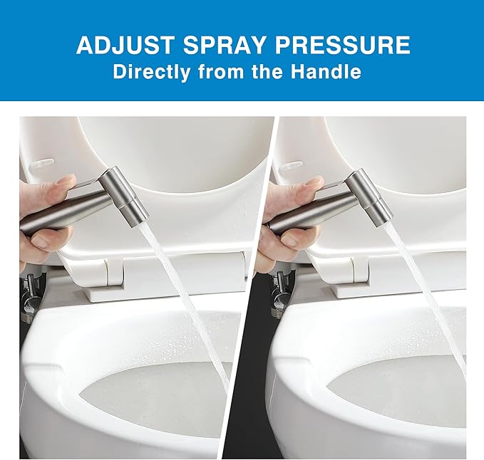 Hot and Cold Handheld Bidet Sprayer for Toilet, Warm Water Bidet with Adjustable Pressure, Non-Electric Temperature Control for Feminine Wash, Cloth Diaper for Baby Wash (Brushed Nickel)