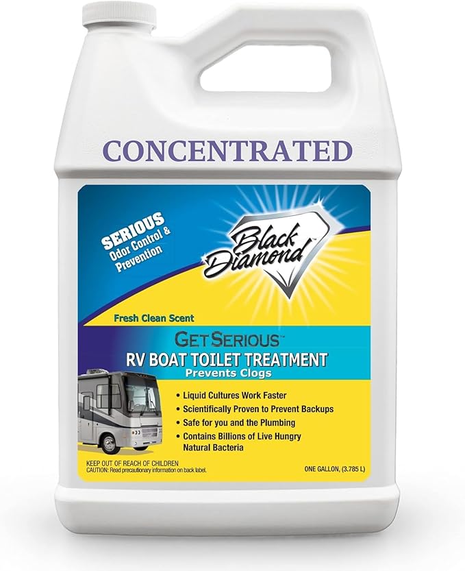 Black Diamond Stoneworks GET SERIOUS RV,Boat,Camper Chemical Toilet Holding Tank Treatment&Deodorizer.Works Faster Than Tablets or Packs in Grey&Black Water. Concentrated with Stress Relief Fragrance