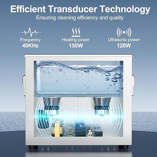 Granbo Ultrasonic Cleaner 3.2L 120W Ultrasonic Jewelry Cleaner 40kHz with Heater Timer and Degassing, 110V Sonic Cleaner with Knobs, Lab Ultrasonic Cleaner for Jewelry Eyeglass Dental Parts Cleaning