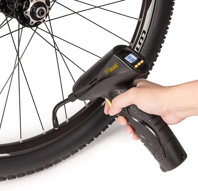AIRMAN Airgun 2.0 High Performance Rechargeable Handheld Inflator with 150 PSI Digital Pressure Gauge - Li-ion Battery and 12V Car Power Adapter