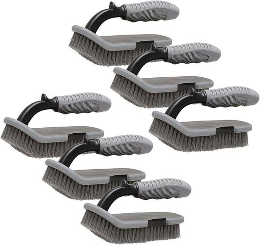 EvaClean Heavy-Duty 7 Inch Scrub Brushes, Stiff Bristle Cleaning Brushes for Bathroom, Shower, Kitchen, Tile, Carpet & Floor, Non-Slip Handle Scrubber for Tough Dirt, Grime, Soap Scum & Mildew, 6 Pack