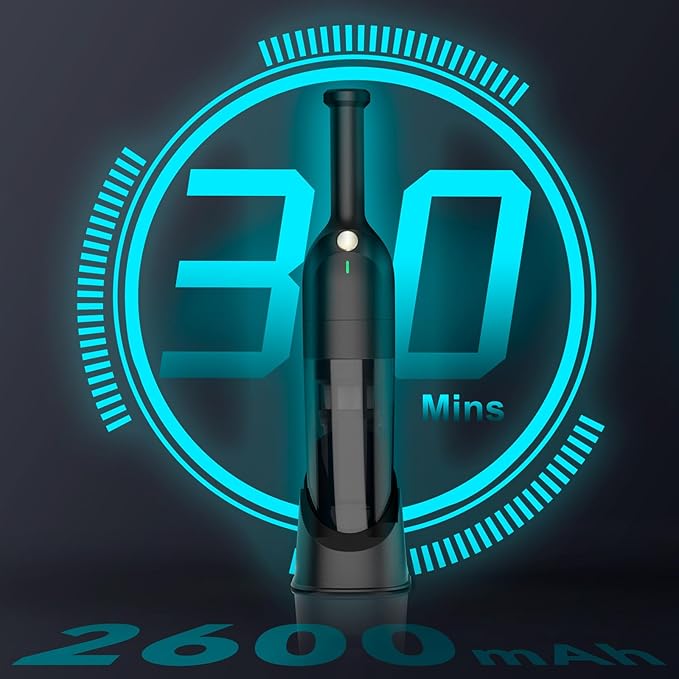 Handheld Vacuum Cordless, Rechargeable Car Vacuum Cleaner with 30 Mins Runtime, Mini Hand Vacuum with 10000 Pa Powerful Suction, Portable Hand Held Vacuum for Car Pet Hair Hardwood Floor Home (Dark)
