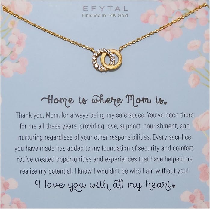 EFYTAL Mother Daughter Necklace, 925 Sterling Silver Mom Daughter Gifts, Mom Necklace for Women, Mother of the Bride Gifts