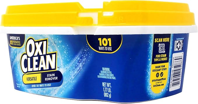 OxiClean Versatile Stain Remover, Over 101 Uses, Chlorine-Free, For All Machines, 1.77 lb (Pack of 2)
