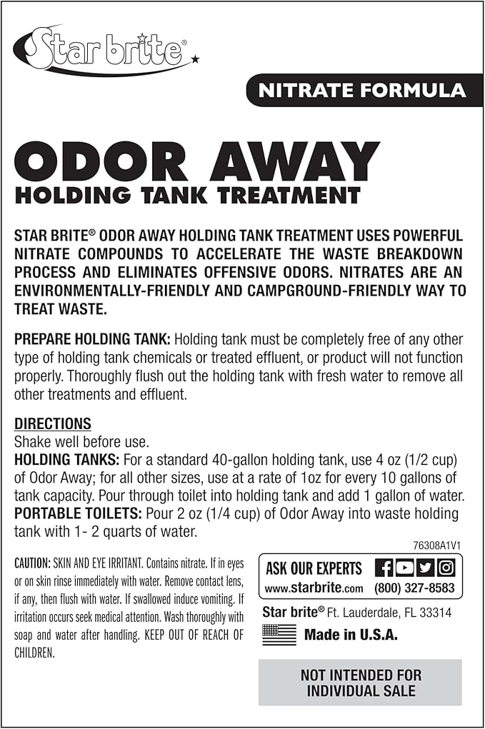 Star brite Odor Away Holding Tank Treatment - Nitrate Formula