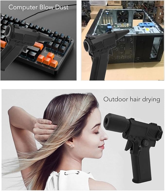 Electric Air Duster Blower, 200000RPM Stepless Speed Adjustment Jet Dry Blower, Portable Electric Air Blower, Type C QC 15W Rechargeable Mini Jet Blower for Car Computer Keyboard