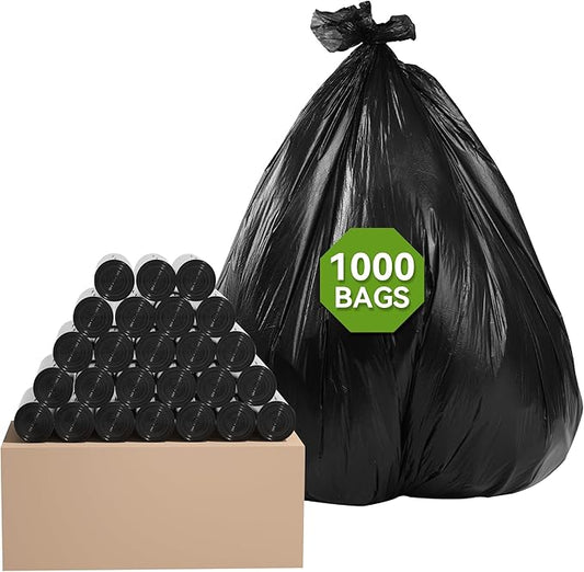 KAYLOWE Small Trash Bag Wholesale 4 Gallon Bathroom Trash Can Liners 1000 Count Mini Plastic Garbage Bags for Bathroom, Bedroom, Office, Kitchen,Black