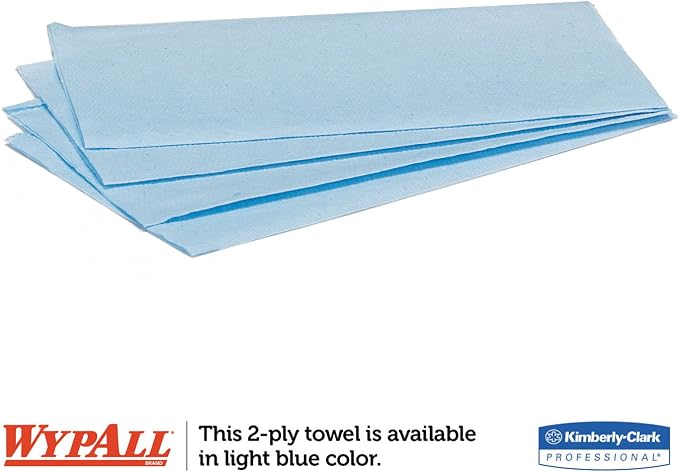 WypAll 05120 L10 Windshield Wipers, Banded, 2-Ply, 9 3/10 x 10 1/2, 140/Pack, 16 Packs/Carton