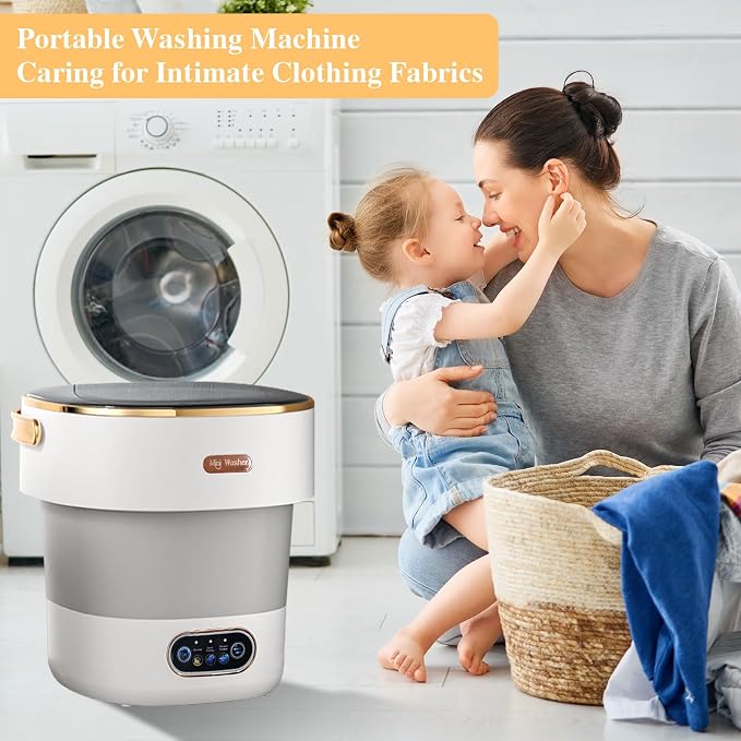 Portable Washing Machine,Mini Washer -20L Upgraded With Spin Basket,Small Clothes Folding Washing Machine Of Underwear, Baby And Small Clothes,Suitable For Home Apartments Dormitories,Hotels Pale Gray