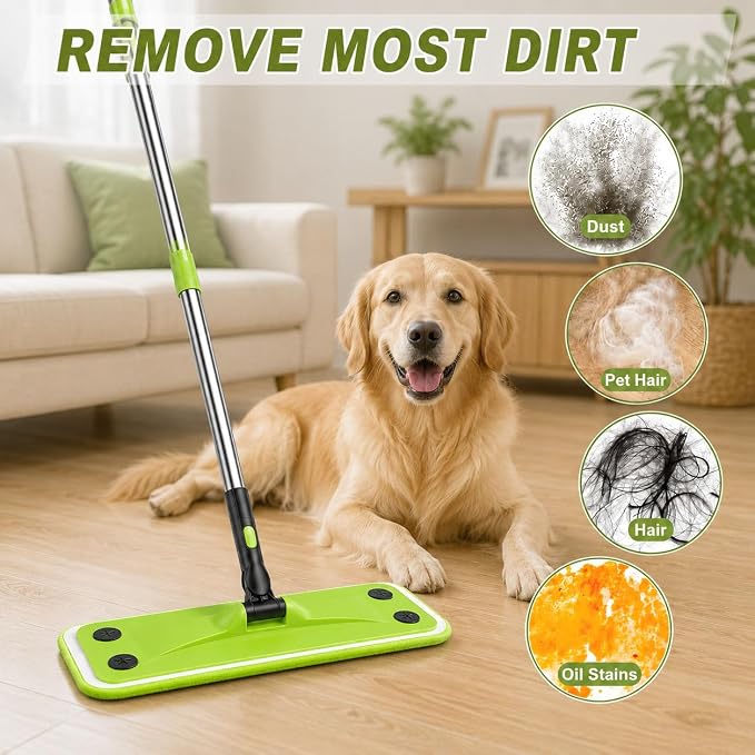 Flat Mops for Floor Cleaning with Long Handle, Small Dry Mops, Home Floor Cleaning Mop Tool for Wood/Tile/Laminate/Marble-49 Inch