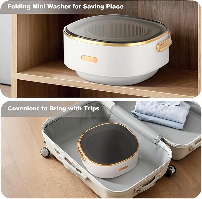 Portable Washing Machine, Mini Washer 13L Upgraded Large Capacity Foldable Washer Deep Cleaning of Underwear Baby Clothes and Other Small Clothes for Apartments Dormitories Hotels
