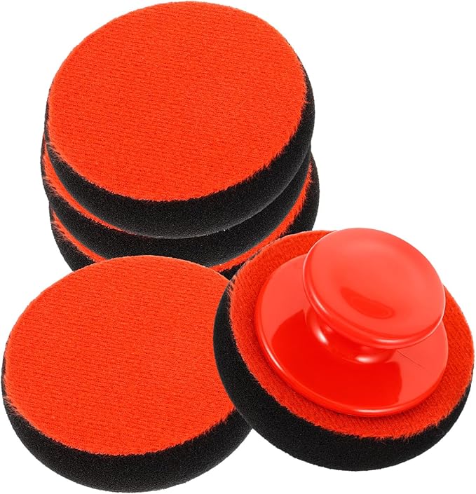 PartyKindom 4sets Car Wax Applicator Pads Sponge for Car Paint Buffing Puff Polishing Kit