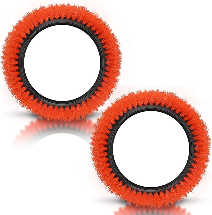 2 Pack 237047 Orange Commercial Tile and Resilient Floor Scrub Brush Replacement for Oreck Commercial ORB550MC, ORB600MW and ORB700MC Floor Machines for Bissell BGEM9000, Heavy-Duty Brush, 10.5 in.