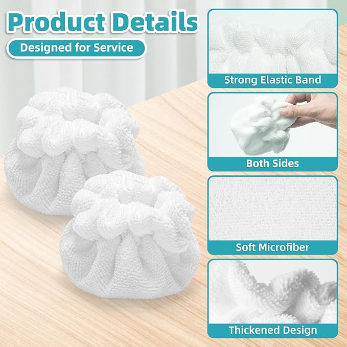 LOVECO Steam Cleaner Pads Compatible with Steam Cleaner McCulloch MC1385 & MC1375 (10x Triangle Microfiber Bonnets + 6X Replacement Microfiber Mop Pad + 1x Mesh Laundry Bag）