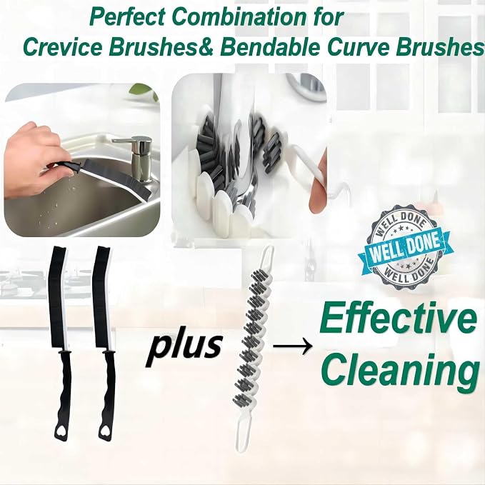6PCS Crevice Cleaning Brush Bendable Cleaning Brush for Household Use Bathroom Kitchen