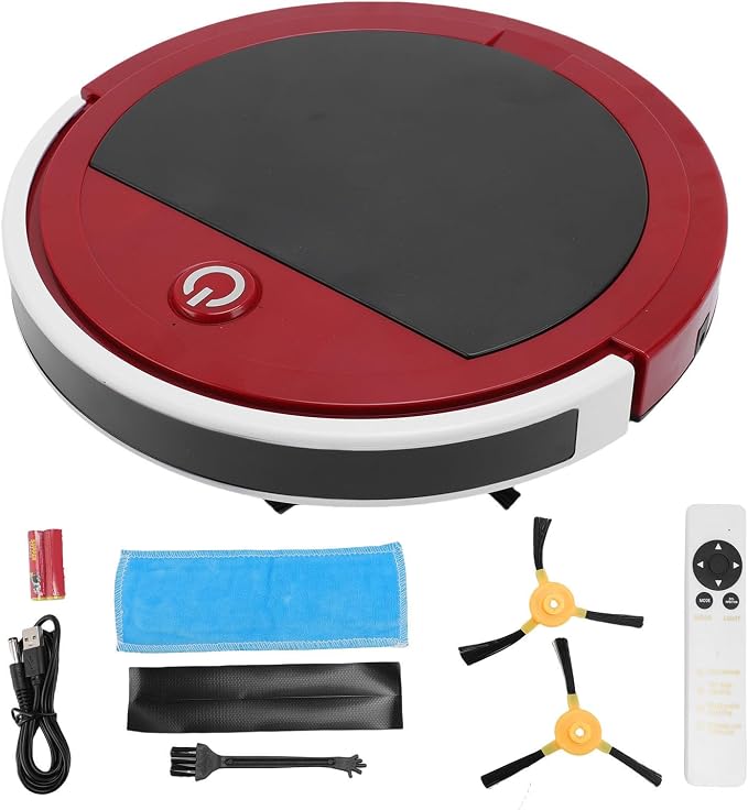 Garosa Robot Vacuum and Mop, 2800Pa Suction 3 in 1 Cleaner with Infrared Sensors, USB Charging, for Pet Hair, Hard Floor, Carpet