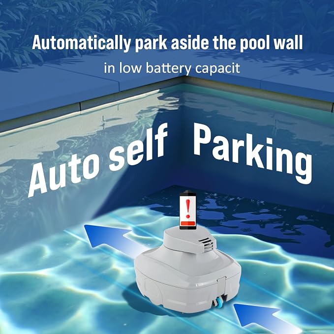 Lightweight Compact Cordless Robotic Pool Cleaner for Above Ground Pools & In-Ground Pools