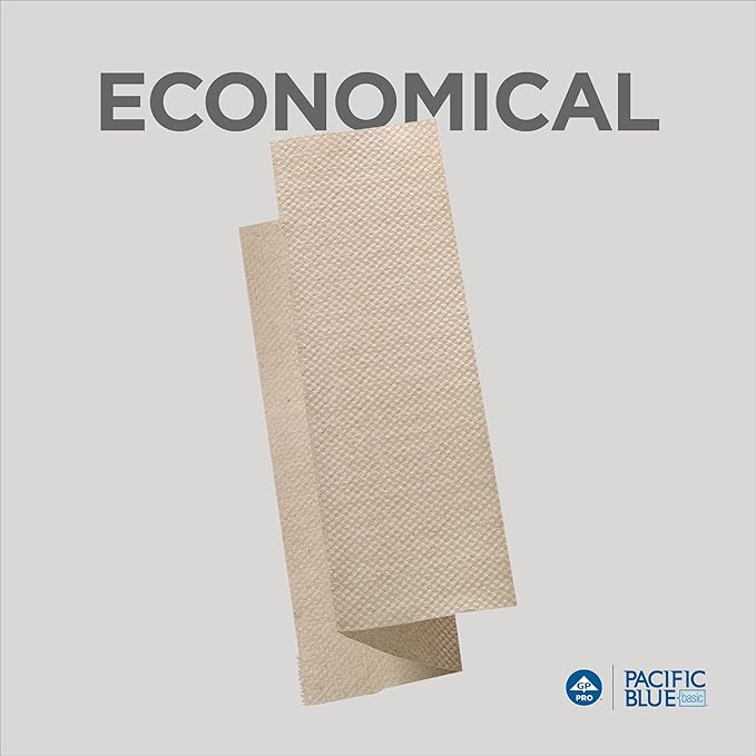 Pacific Blue Basic Recycled Multifold Paper Towels (Previously branded Envision) by GP PRO (Georgia-Pacific), Brown, 23304, 250 Towels Per Pack, 16 Packs Per Case