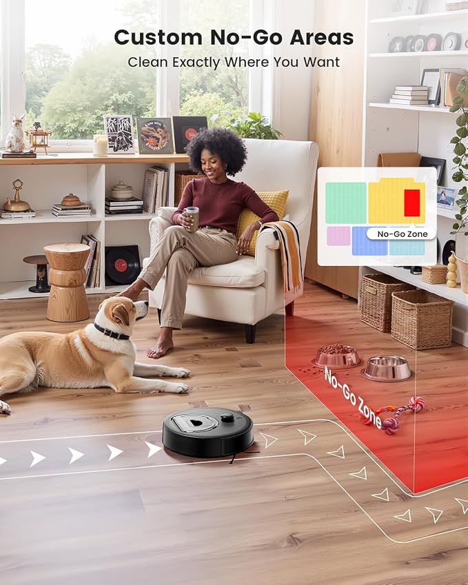 Lefant LiDAR Robot Vacuum and Mop, Smart Mapping and Obstacle Avoidance, Tangle-Free Pet Hair, 2.4G/5G WiFi App Control, Slim Design for Wider Coverage, Carpet Detection, M330 Pro
