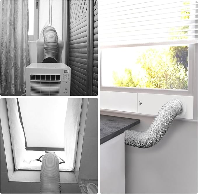 Dryer Vent Window Kit for 4" Diameter Dryer Vent Hose,Adjustable Window Vent Kit for Sliding and Hung Windows, Includes Insulating Foam Seal Tape.