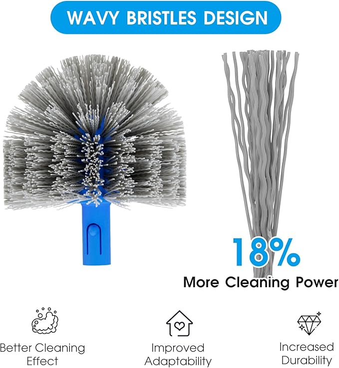 TidyMister Pool Brush for Cleaning Pool Walls, 20'' Light Duty Pool Brush Head Detachable Side Brush Nylon Bristles Pool Scrubber for Above Ground Pools Ingound Pools, Safe for Vinyl Liner