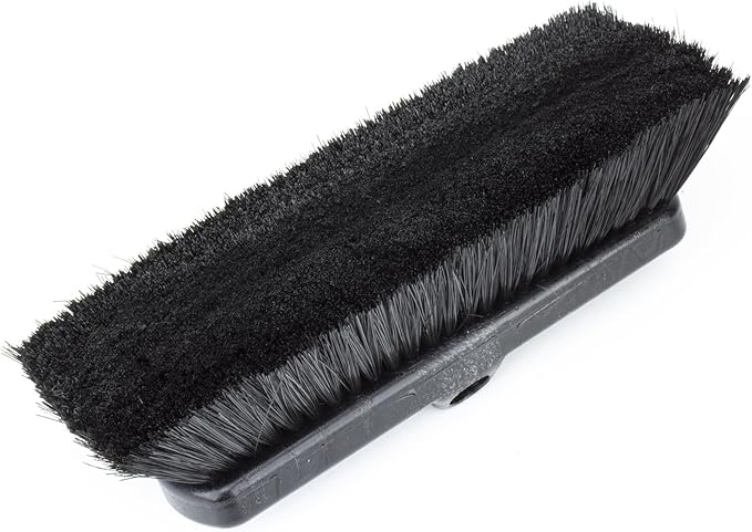 SPARTA 41278EC03 Flo-Thru Plastic Wall Scrub Brush, Equipment Brush With Soft Nylex Bristles For Industrial Kitchens, Hospitals, Commercial Cleaning, 4 Inches, Black, (Pack of 12)