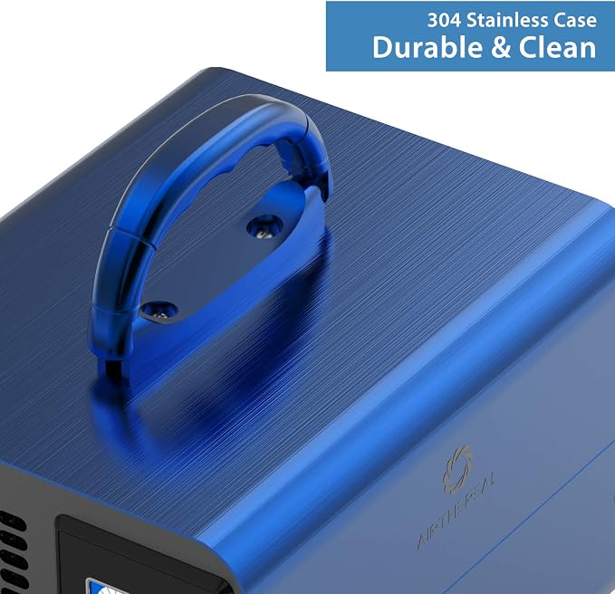 Airthereal MA10K-PRODIGI Digital Ozone Machine, High Capacity Ozone Generator Odor Removal - O3 Deodorizer Air Ionizers for Large Rooms, Cars and Smoke - Adjustable Output and Timer, Blue