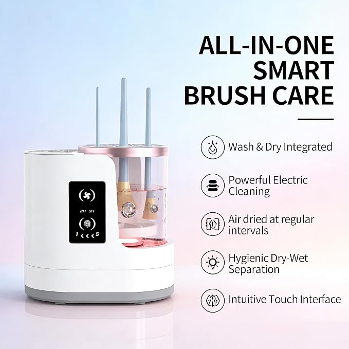 Electric Makeup Brush Cleaner Machine With Makeup Brush Dryer-Holder-Portable Automatic USB Cosmetic Brushes Cleaner Tool for All Size Beauty Makeup Brush Set,Eyeshadow, Blush Brush