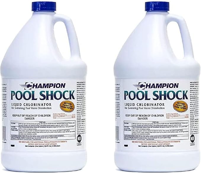 Champion Pool Shock Liquid Chlorinator for Pool Water Disinfection (4 Pack)