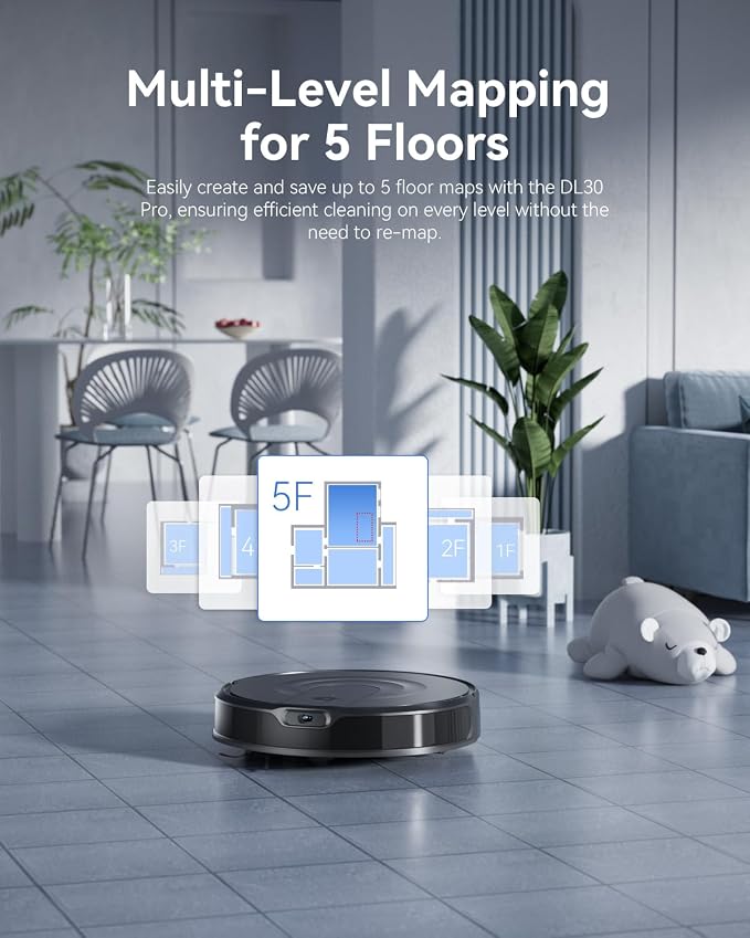 Robot Vacuum and Mop Combo, LiDAR Navigation, 9000Pa Suction Robotic Vacuum Cleaner – Ultra Slim Design, 200 Min Runtime, Auto Recharge, Customizable Cleaning for Pet Hair, Hard Floors