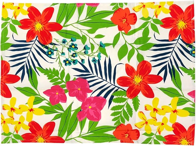 Wrapables® 100% Cotton Kitchen Dish Towels (Set of 3), Tropical Flowers