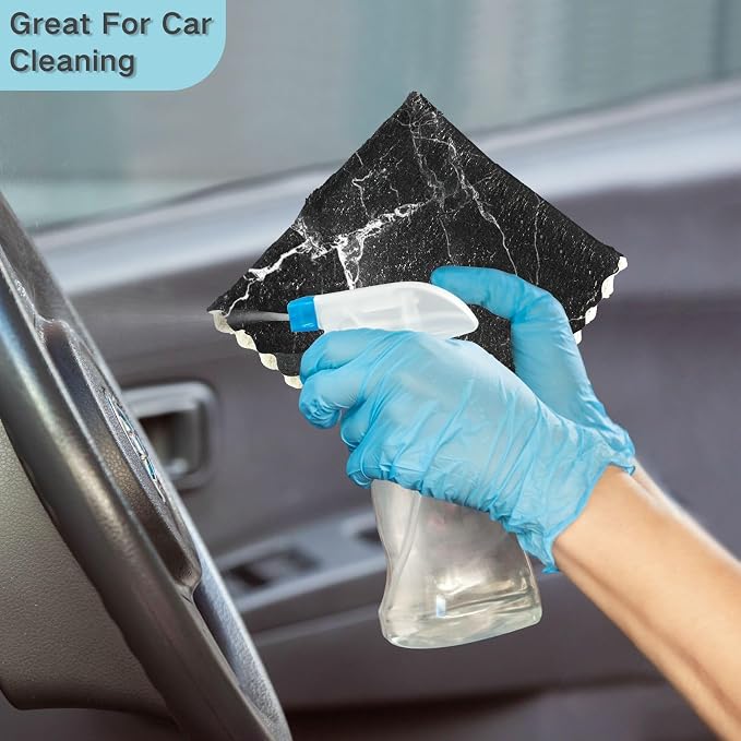 ALAZA Dish Towels Kitchen Cleaning Cloths Black Marble Dish Cloths Super Absorbent Kitchen Towels Lint Free Bar Tea Soft Towel Kitchen Accessories Set of 6,11"x11" 39