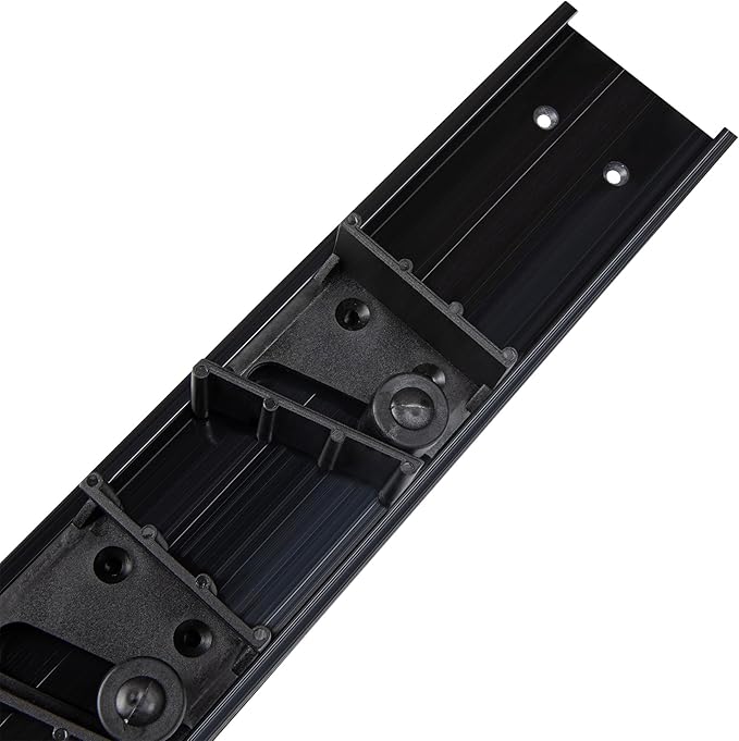 Restaurantware 17.7 Inch Snap-In Design Mop Holder, Black Plastic, 3 Customizable Slots, Screws Included