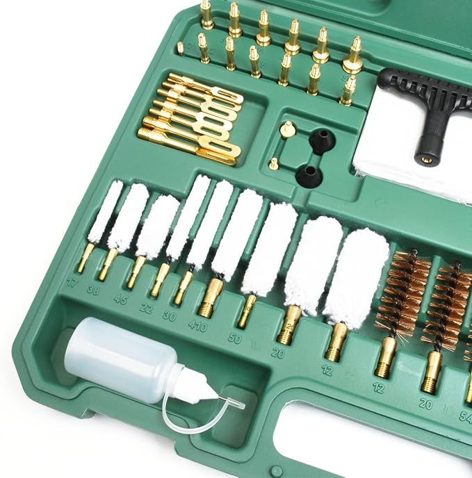 Universal Cleaning Kit for All Guns - Brushes for Pistol, Handgun, Shotgun, Rifle - Elite Brass Rods and Accessories for Men