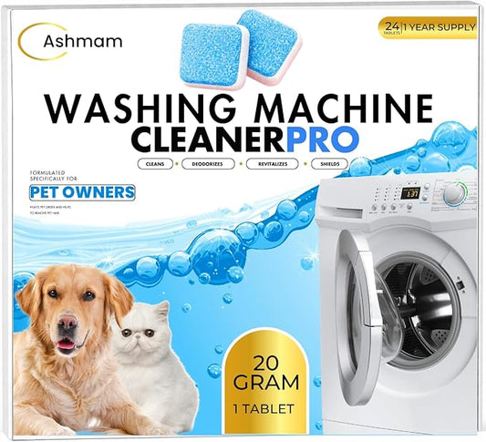 Washing Machine Cleaner Tablets, 24 Pack 1 Year Supply – Deep Clean Washer Cleaner for Front Load & Top Load HE Machines, Removes Odor & Residue, Lavender Fresh Scent, Septic Safe