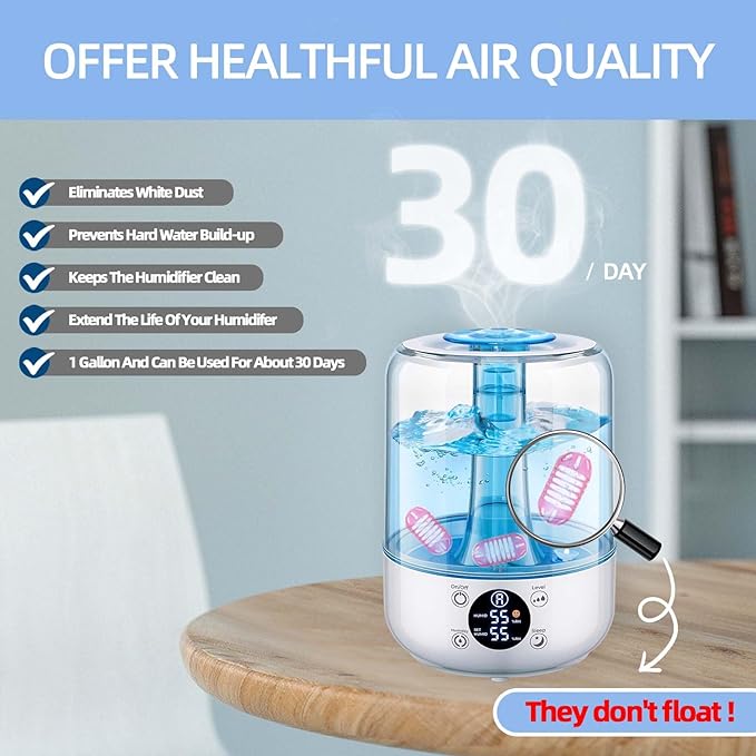 15 Pack Universal Humidifier Cleaner, Demineralization Cartridge for Humidifier Compatible with All Humidifiers and Fish Tanks Cleaning Ball, Purifies Water, Reduce Scale and White Dust, Pink