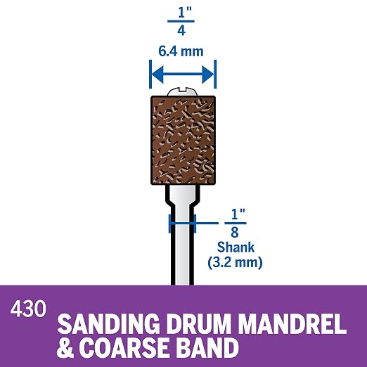 Dremel 430 1/4 Inch Drum Sanding Mandrel (Pack of 2)