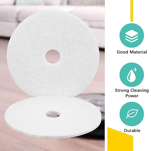 Teenyyou 20" White Scrubbing Pads Commercial Cleaning Orbiter Pads-Maintenance Non Woven for Floor Buffer Machine 2 Pcs
