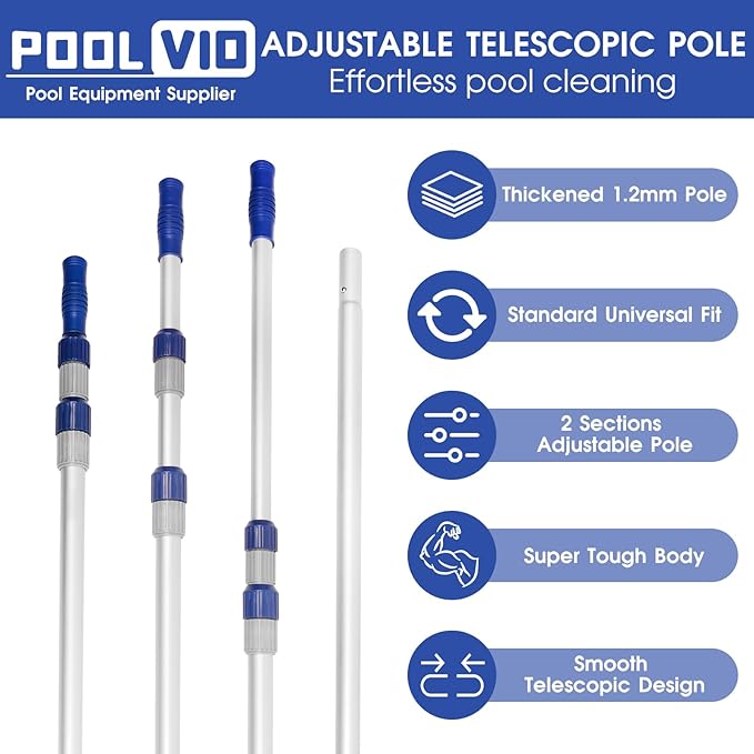 Poolvio 13.5'' Pool Skimmer Net & 12FT Telescopic Pole