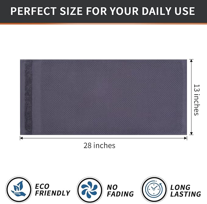 Homaxy 100% Cotton Waffle Weave Kitchen Towels, 13 x 28 Inches Super Absorbent and Machine Washable Dish Towels for Drying Dishes, 6-Packs, Dark Grey
