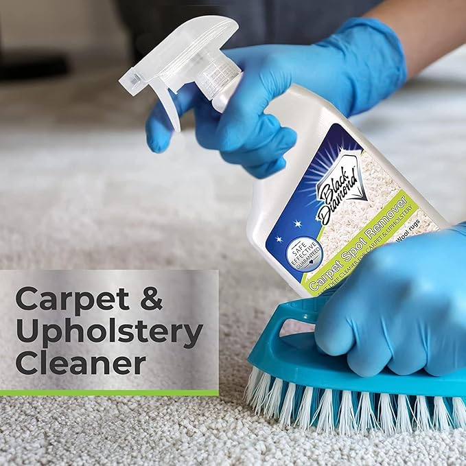 Black Diamond Stoneworks carpet and upholstery cleaner: this fast acting deep cleaning spot and stain remover spray also works great on rugs, couches, and car seats.(1-Quart)