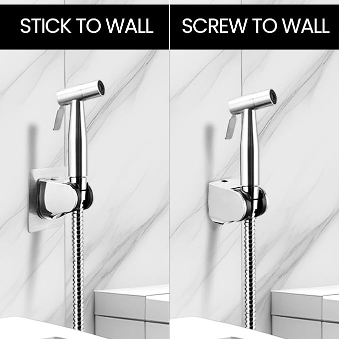 Handheld Bidet Sprayer for Toilet - Adjustable Toilet Hose Sprayer with 2 Wall Mounts - Stainless Steel Jet Spray Muslim Shower - Hand Held Bidet Bathroom Hose - Leak-Proof & Easy to Install