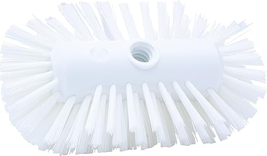 SPARTA Tank and Kettle Scrub Brush Heavy-Duty Tile Brush, Color-Coded and Handle Compatible (Sold Separately) for Optimal Access In Spacious Containers, Plastic, 5.25 X 7.5 Inches, White, (Pack of 2)