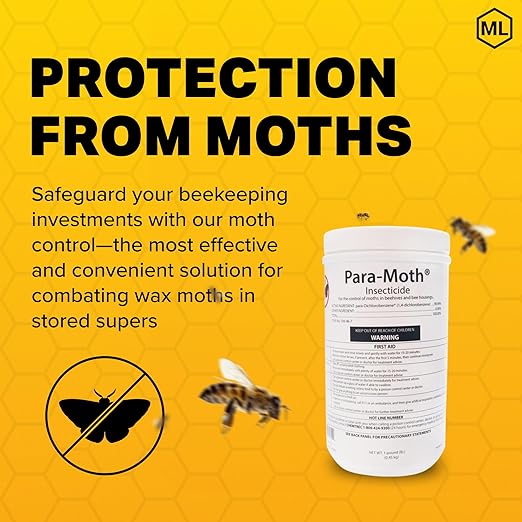 Mann Lake para-Moth, Bee Super Wax Moth Treatment, Protection for Your Bee Equipment, Preserve Hive Quality, Maximize Seasonal Productivity, 1 Lb Canister