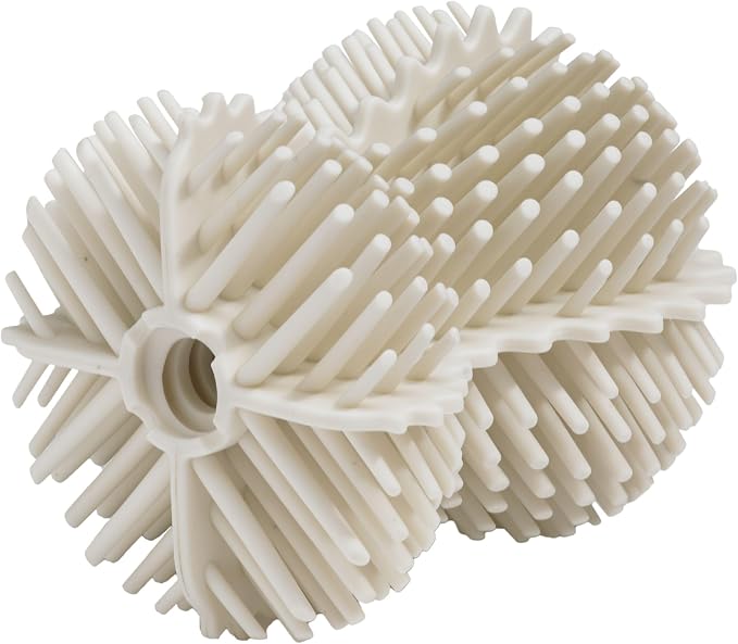 ReBorn Recycled Toilet Brush - Bathroom Toilet Bowl Brush & Holder - Anti Drip 360° Hourglass Brush Head - Closed Fit Storage Cover - Replaceable Heads - Made in Britain (Stone)