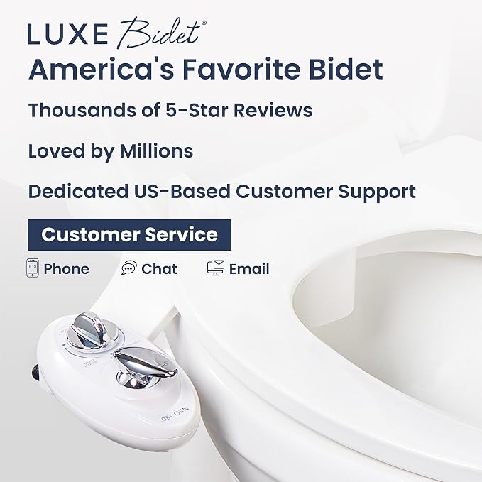 LUXE Bidet NEO 180 - Value 2-Pack Bidet Attachments, Self-Cleaning, Non-Electric (White & Blue)