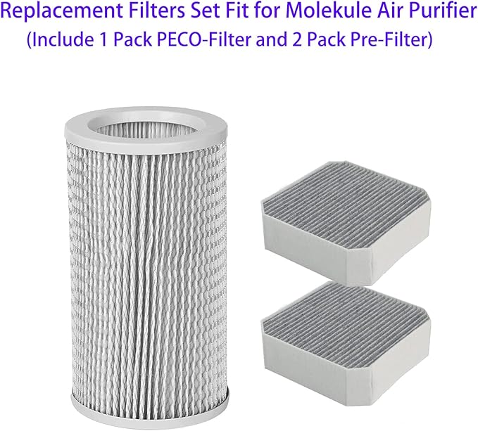 3 Pack Replacement Filters Set for Molekule Air Purifier, Include 1 Pack PECO-Filter and 2 Pack Pre-Filter